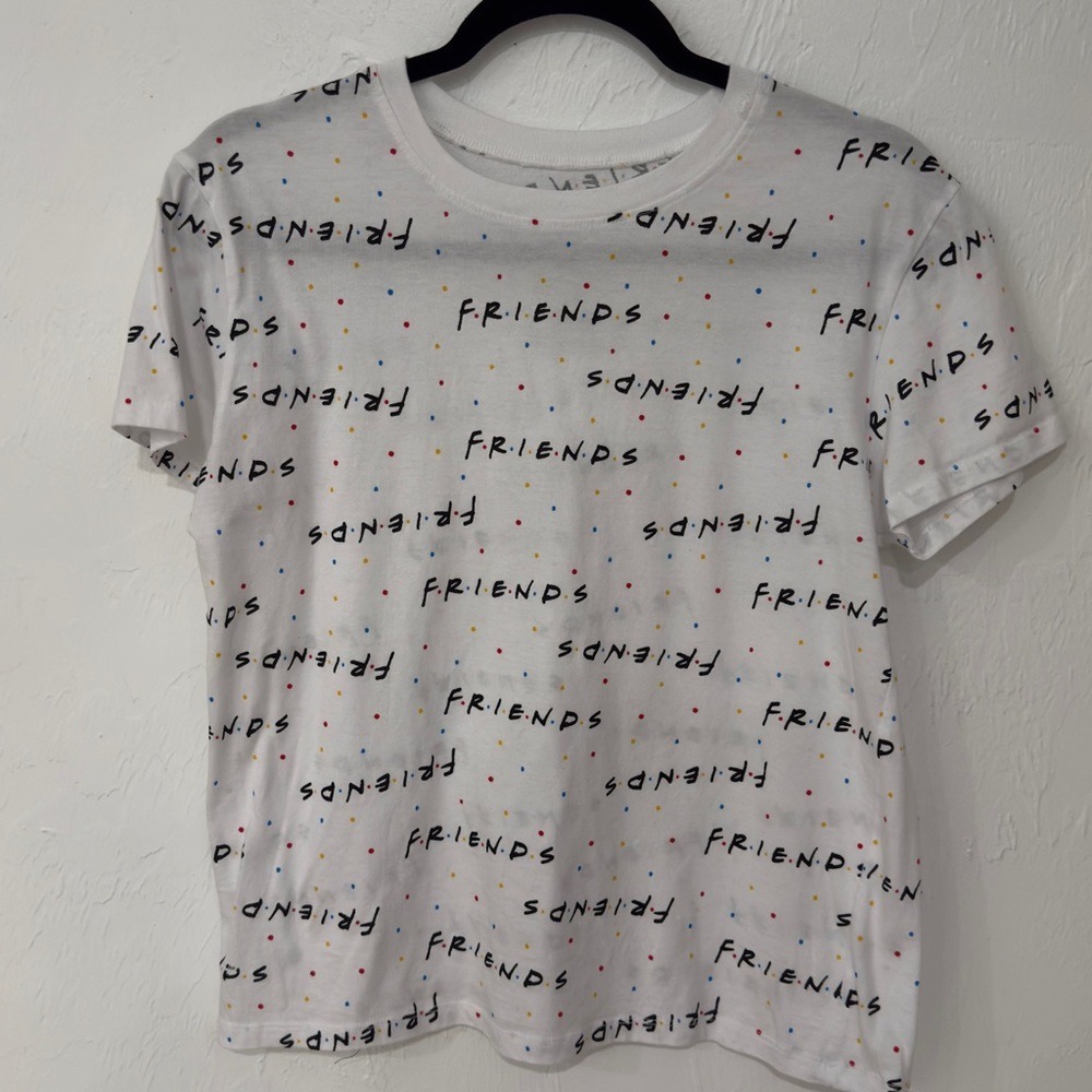 Friends The Television Series Kids‎ T Shirt White All Over Logo Print Size M
